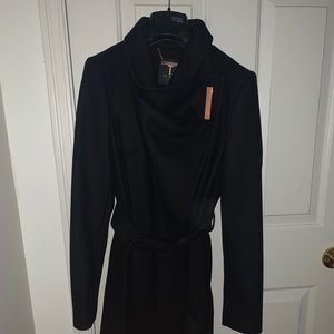Ted Baker black cashmere wool trench coat